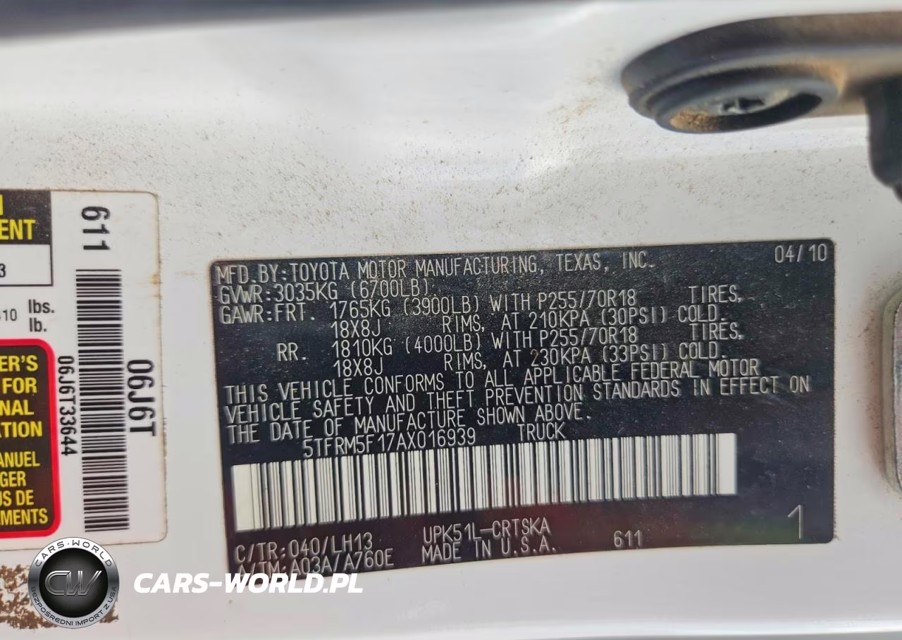 2010 Toyota Tundra Double Cab Sr5 VIN:5TFRM5F17AX016939 - 12