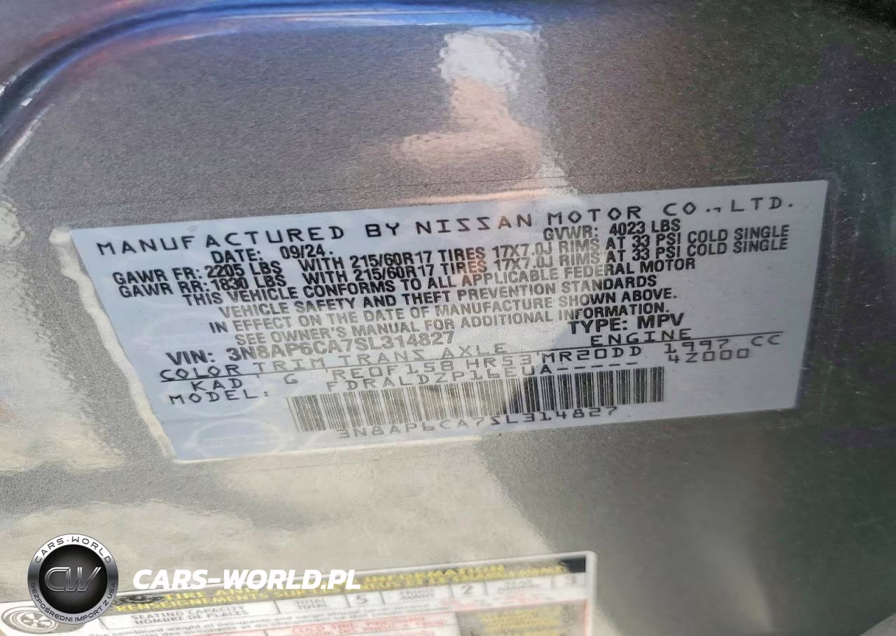2025 Nissan Kicks Sv VIN:3N8AP6CA7SL314827 - 14