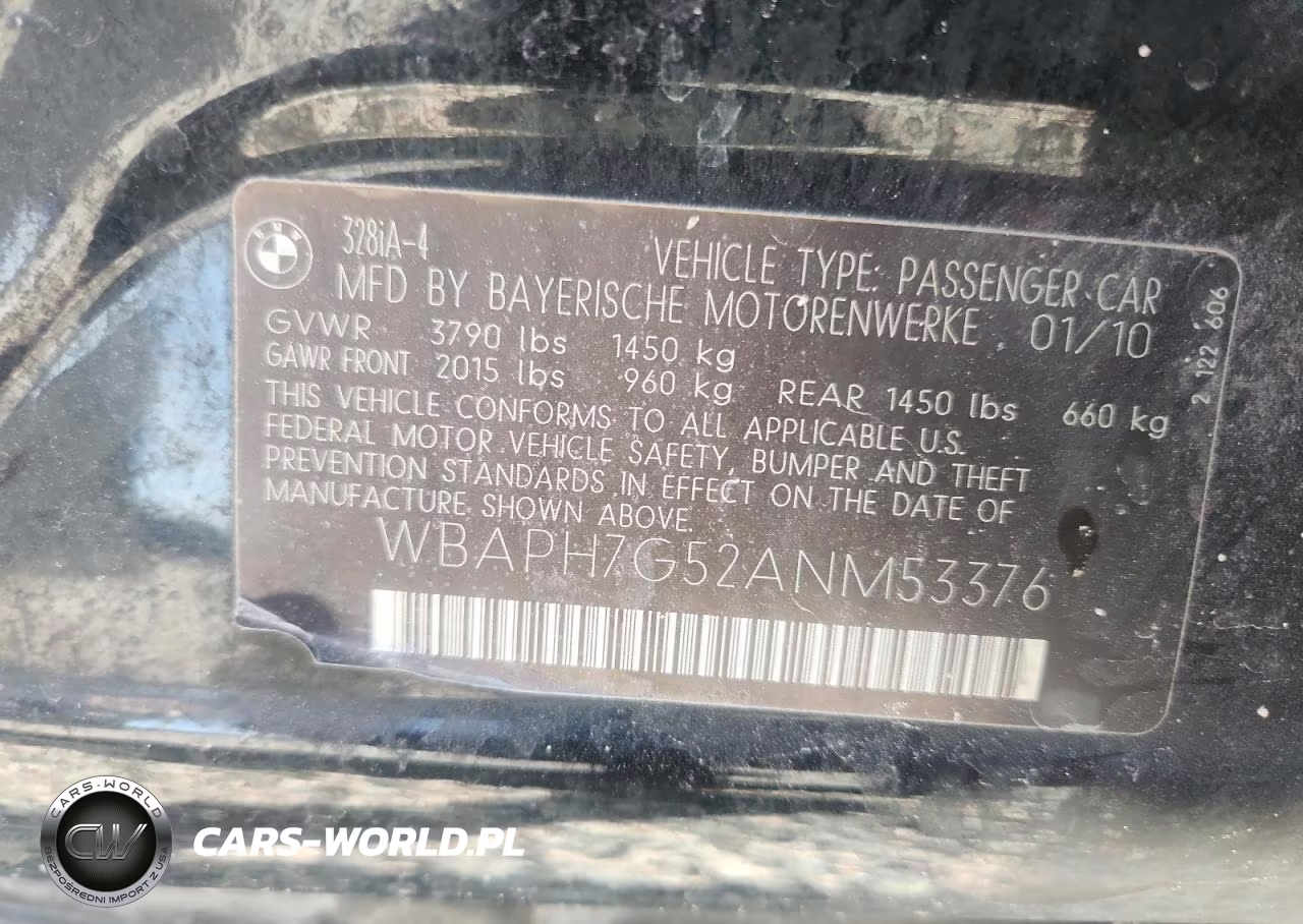 2010 BMW 328 I VIN:WBAPH7G52ANM53376 - 12