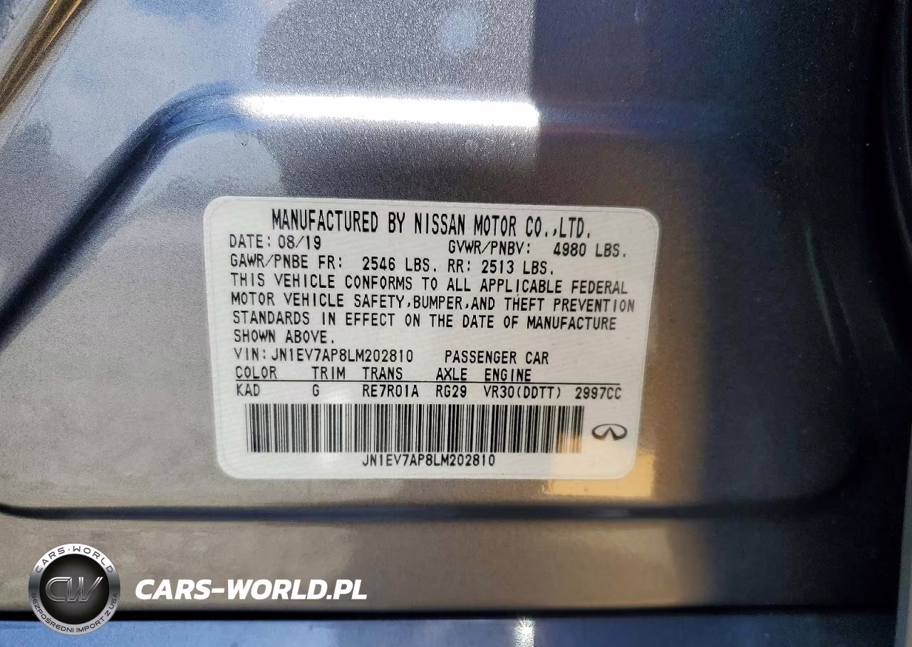 2020 Infiniti Q50 3.0T Sport VIN:JN1EV7AP8LM202810 - 12