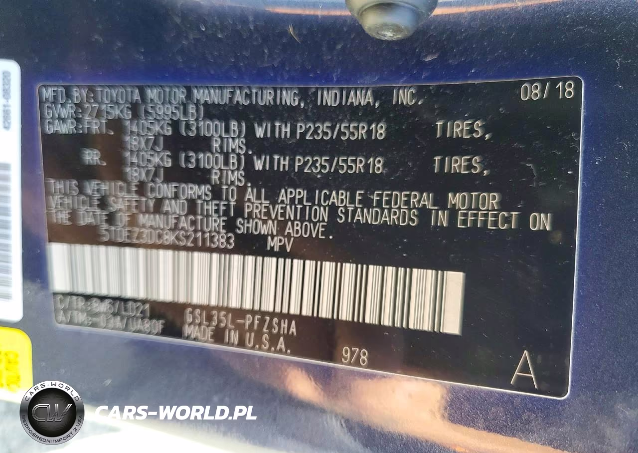 2019 Toyota Sienna Se Premium 7-Passenger VIN:5TDEZ3DC8KS211383 - 13