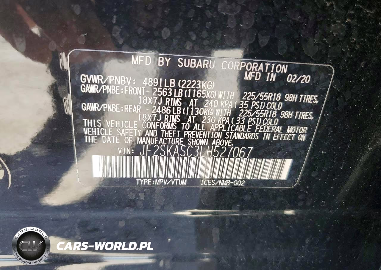 2020 Subaru Forester Limited VIN:JF2SKASC3LH527067 - 13