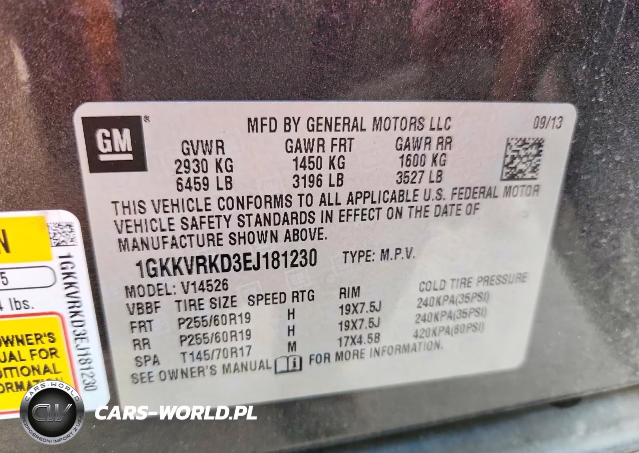 2014 GMC Acadia Slt-1 VIN:1GKKVRKD3EJ181230 - 13