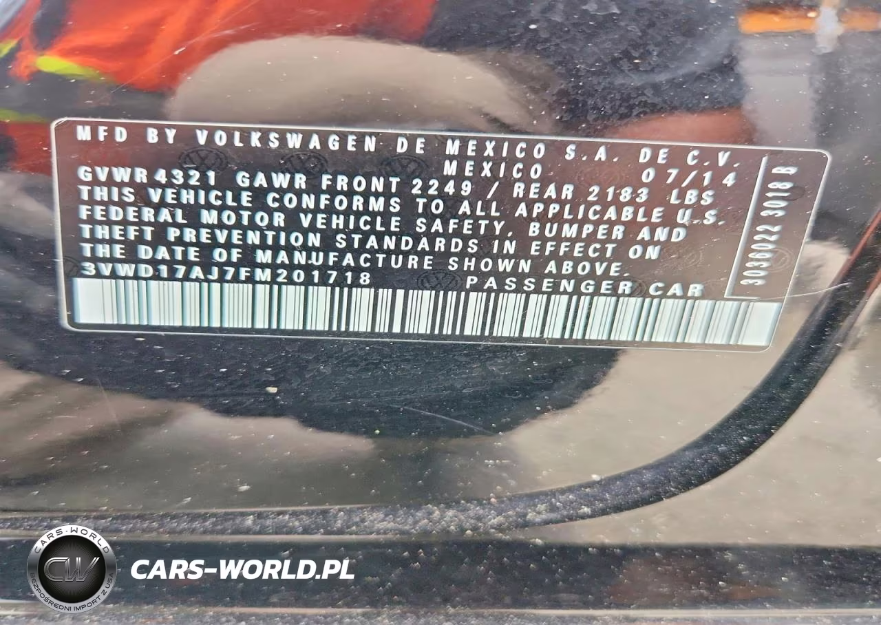 2015 Volkswagen Jetta Se VIN:3VWD17AJ7FM201718 - 12