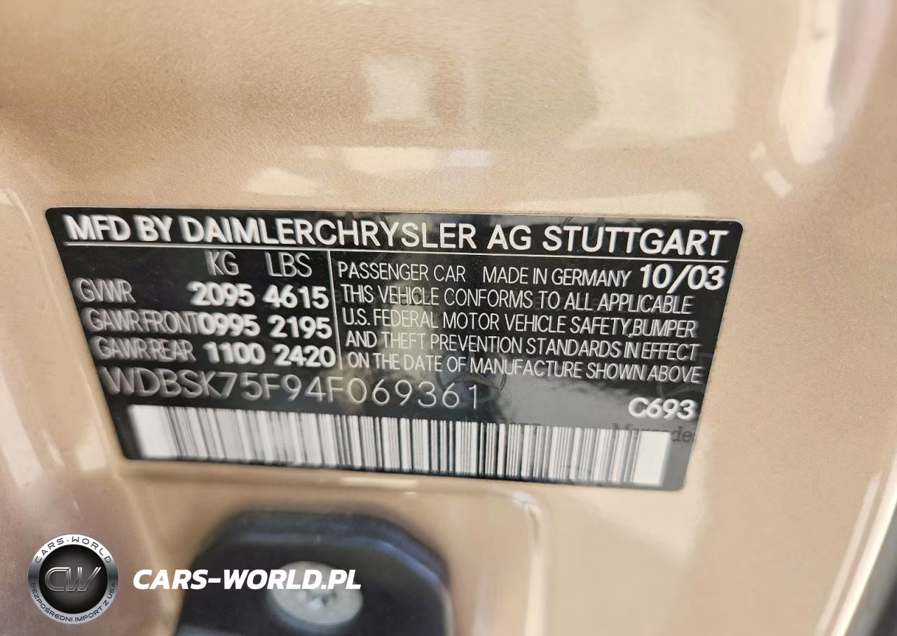 2004 Mercedes-Benz Sl 500 VIN:WDBSK75F94F069361 - 12