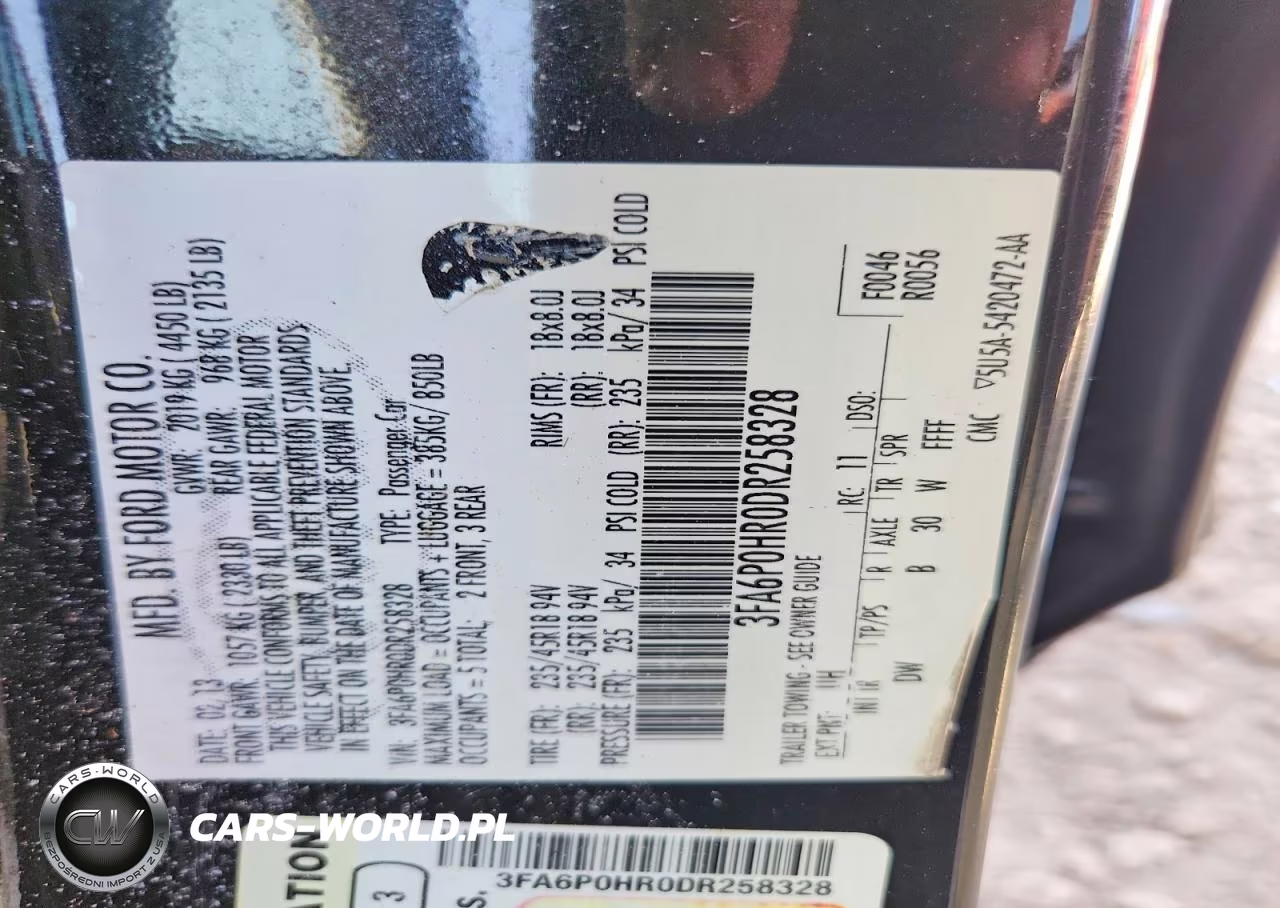 2013 Ford Fusion Se VIN:3FA6P0HR0DR258328 - 13