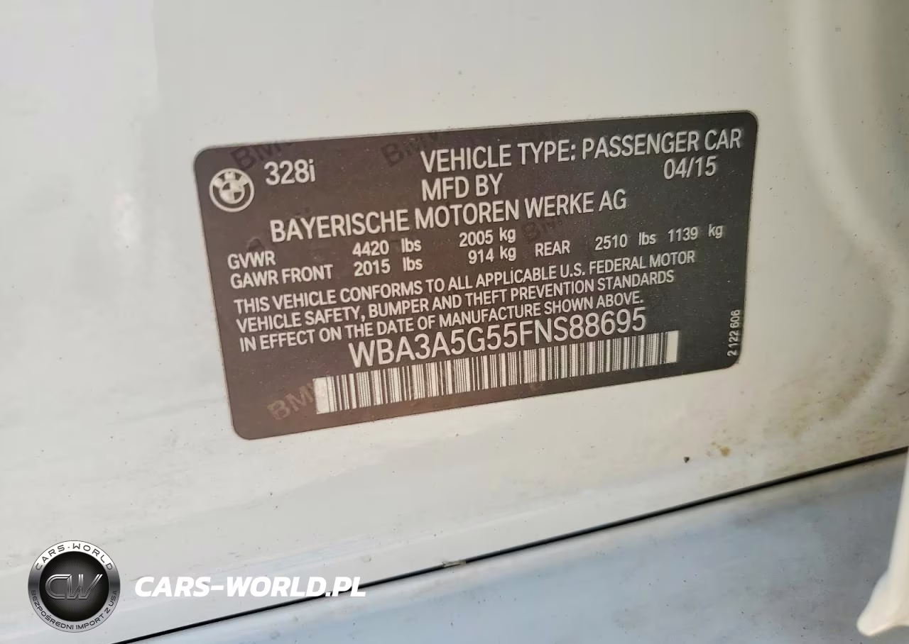 2015 BMW 328 I VIN:WBA3A5G55FNS88695 - 12