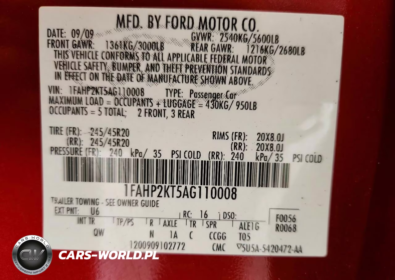 2010 Ford Taurus Sho VIN:1FAHP2KT5AG110008 - 12