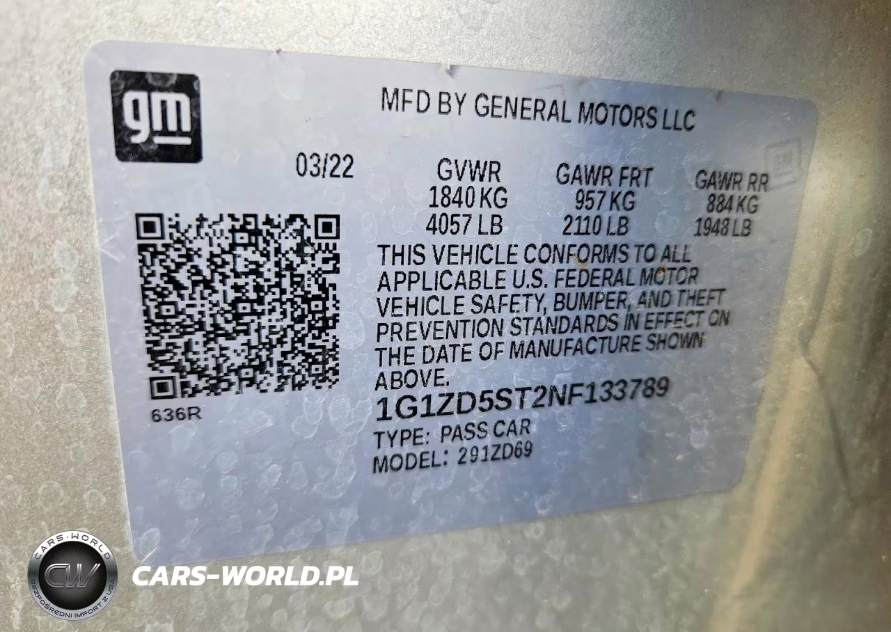 2022 Chevrolet Malibu Lt VIN:1G1ZD5ST2NF133789 - 13