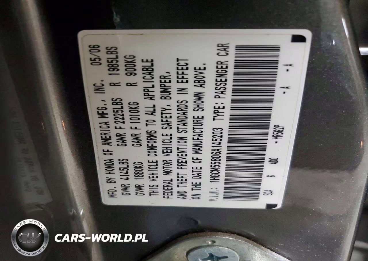 2006 Honda Accord Ex VIN:1HGCM55806A145203 - 13