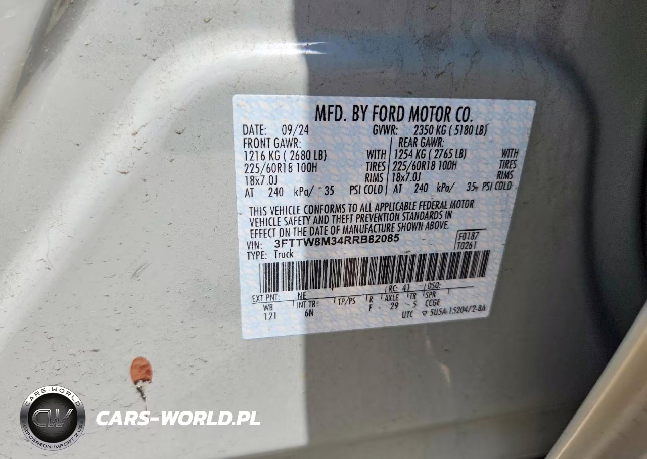 2024 Ford Maverick Lariat VIN:3FTTW8M34RRB82085 - 12