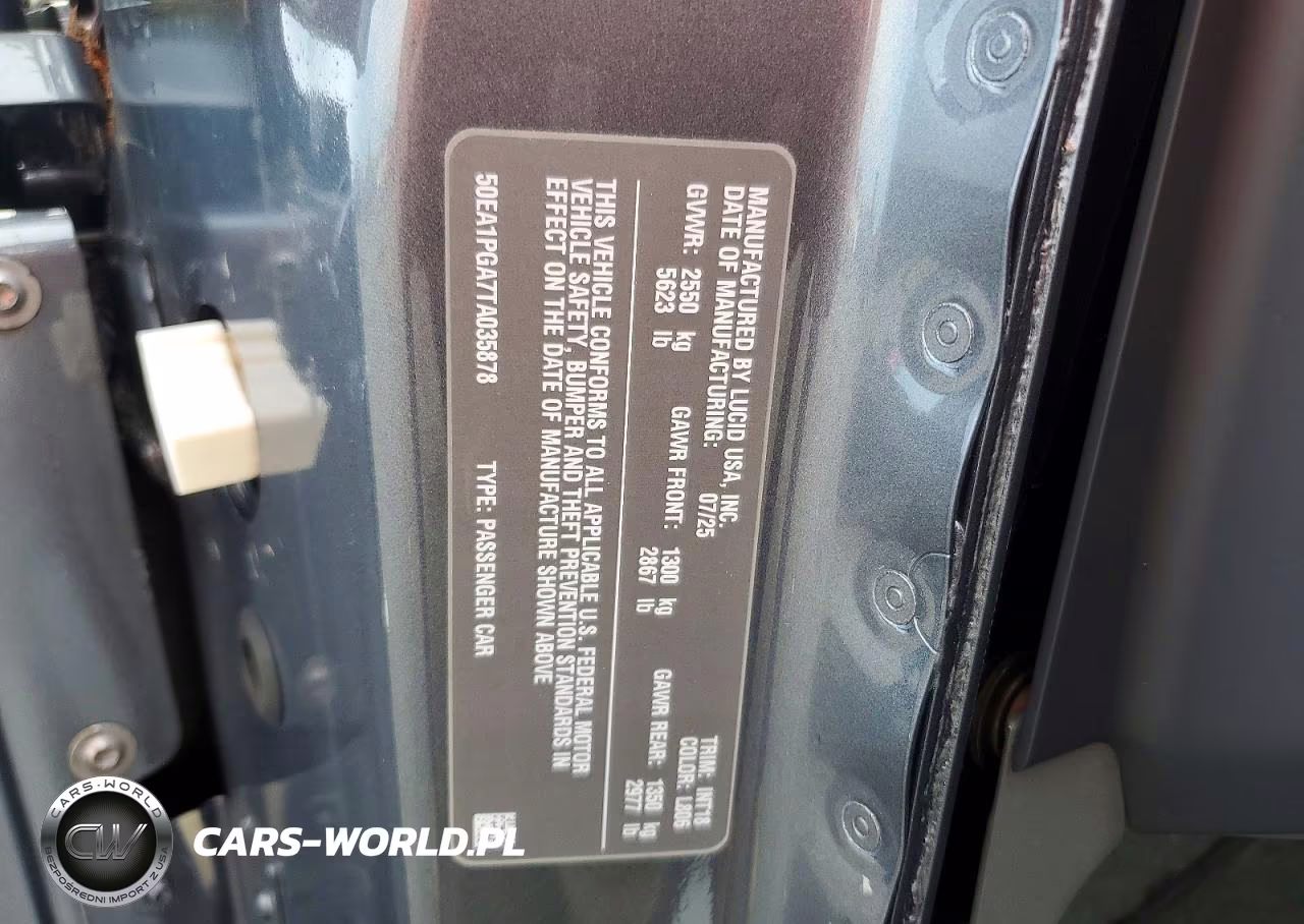 2026 Lucid Motors Air Pure VIN:50EA1PGA7TA035878 - 12
