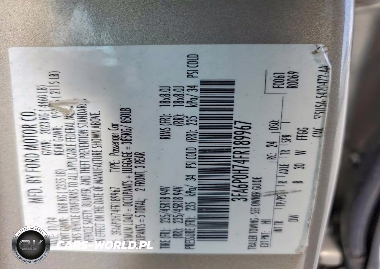 2015 Ford Fusion Se VIN:3FA6P0H74FR189967 - 12