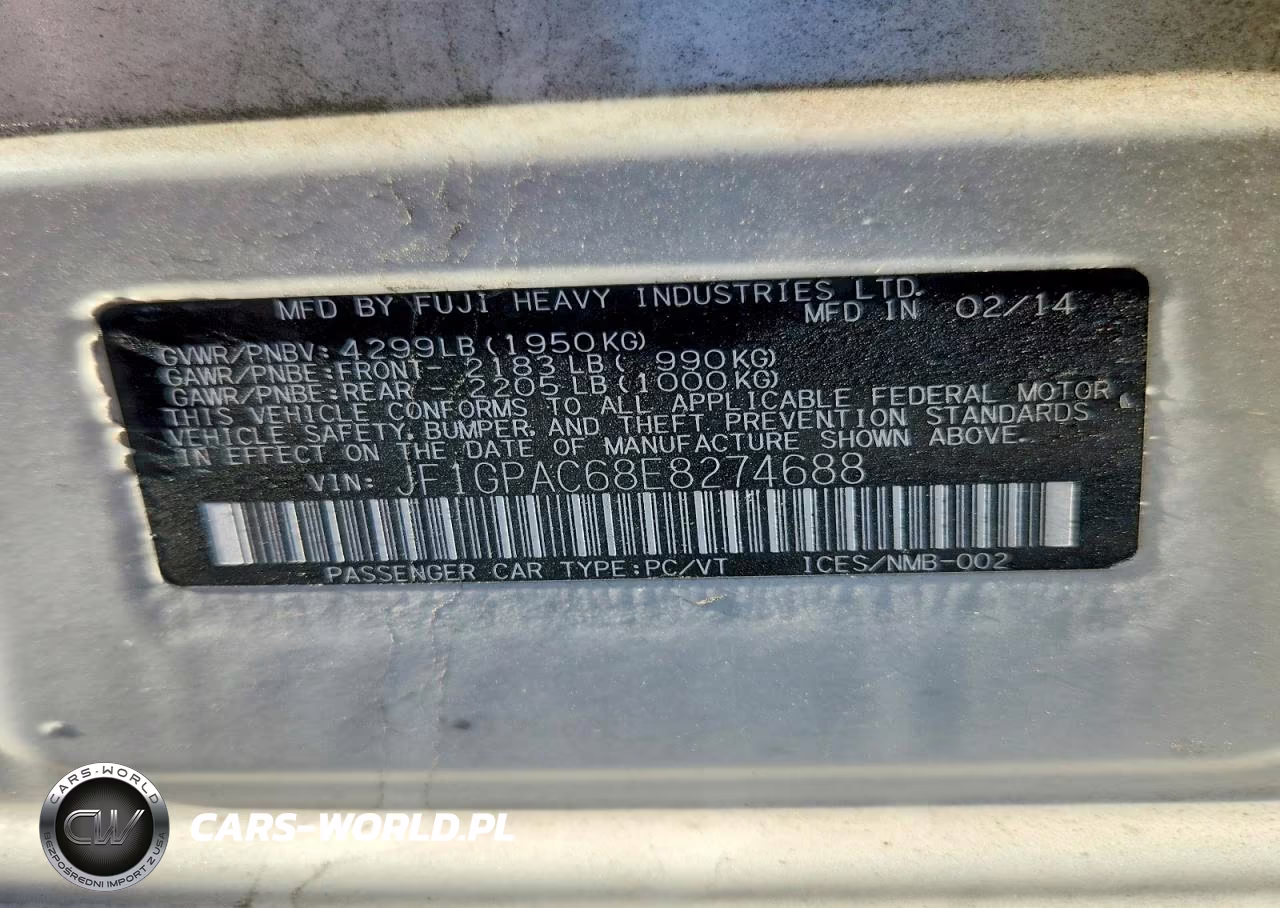 2014 Subaru Impreza Premium VIN:JF1GPAC68E8274688 - 12