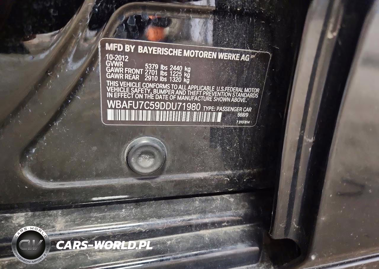 2013 BMW 535 Xi VIN:WBAFU7C59DDU71980 - 12