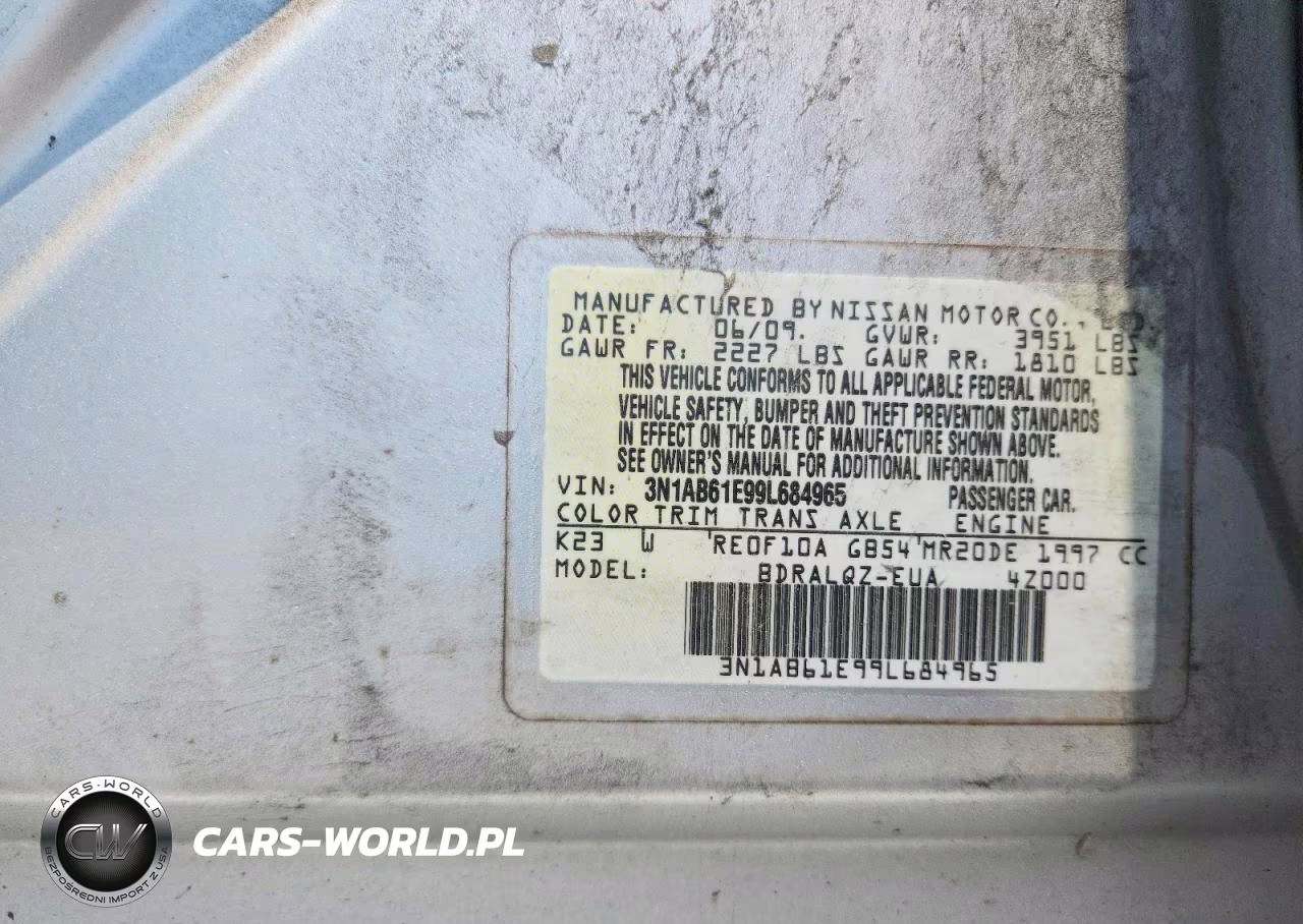 2009 Nissan Sentra 2.0 VIN:3N1AB61E99L684965 - 13