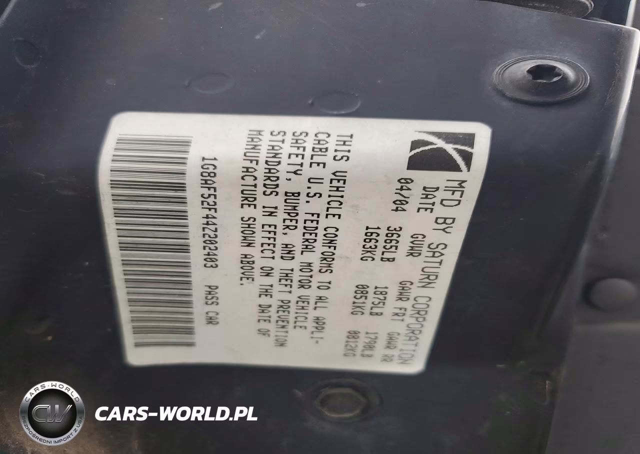 2004 Saturn Ion Level 1 VIN:1G8AF52F44Z202403 - 12