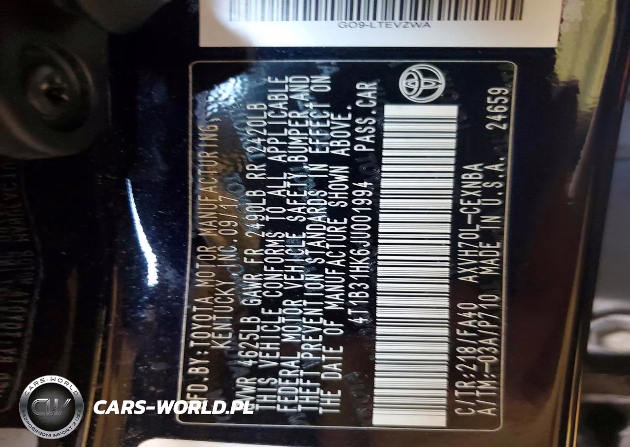 2018 Toyota Camry Le VIN:4T1B31HK6JU001994 - 13