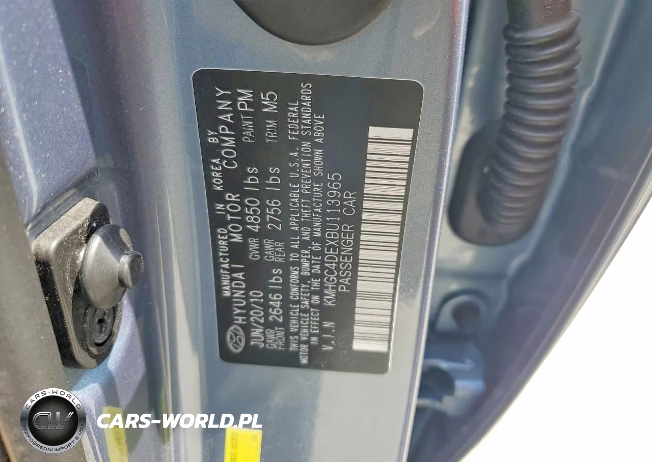 2011 Hyundai Genesis 3.8L VIN:KMHGC4DEXBU113965 - 12