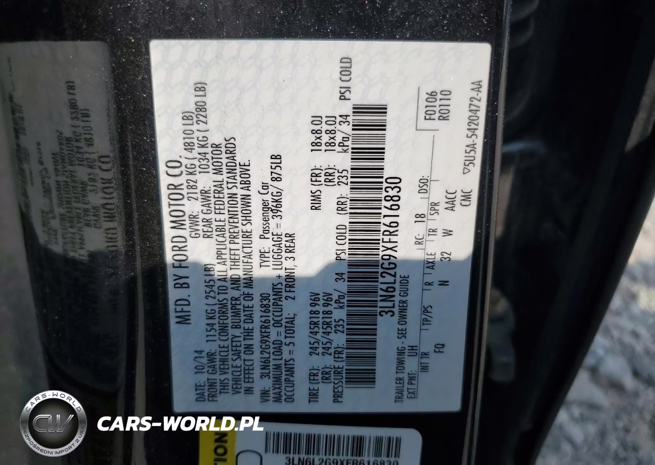 2015 Lincoln Mkz VIN:3LN6L2G9XFR616830 - 12