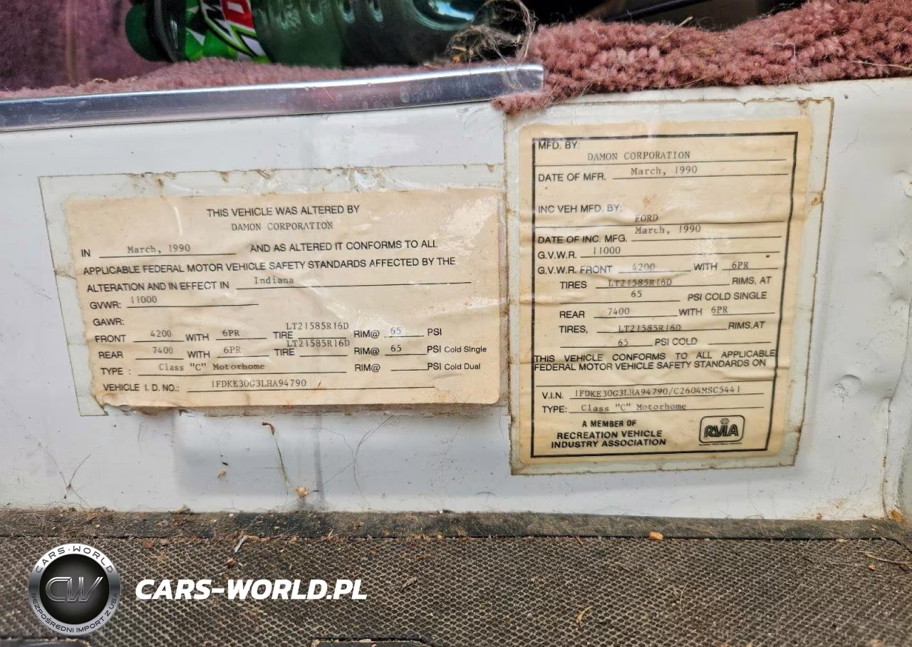 1990 Ford Econoline E350 Cutaway Van VIN:1FDKE30G3LHA94790 - 10