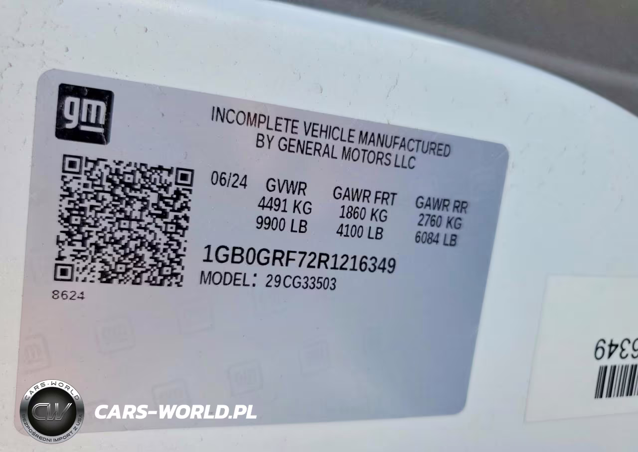2024 Chevrolet Express Delivery Truck VIN:1GB0GRF72R1216349 - 12
