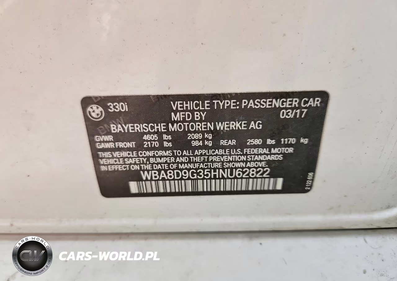 2017 BMW 330 Xi VIN:WBA8D9G35HNU62822 - 12