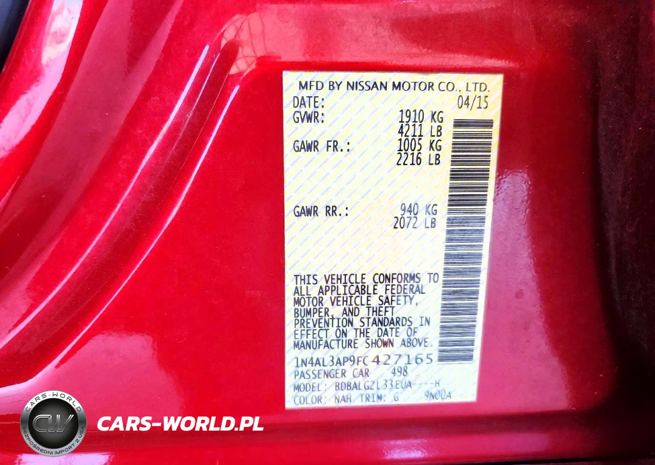 2015 Nissan Altima 2.5 S VIN:1N4AL3AP9FC427165 - 12