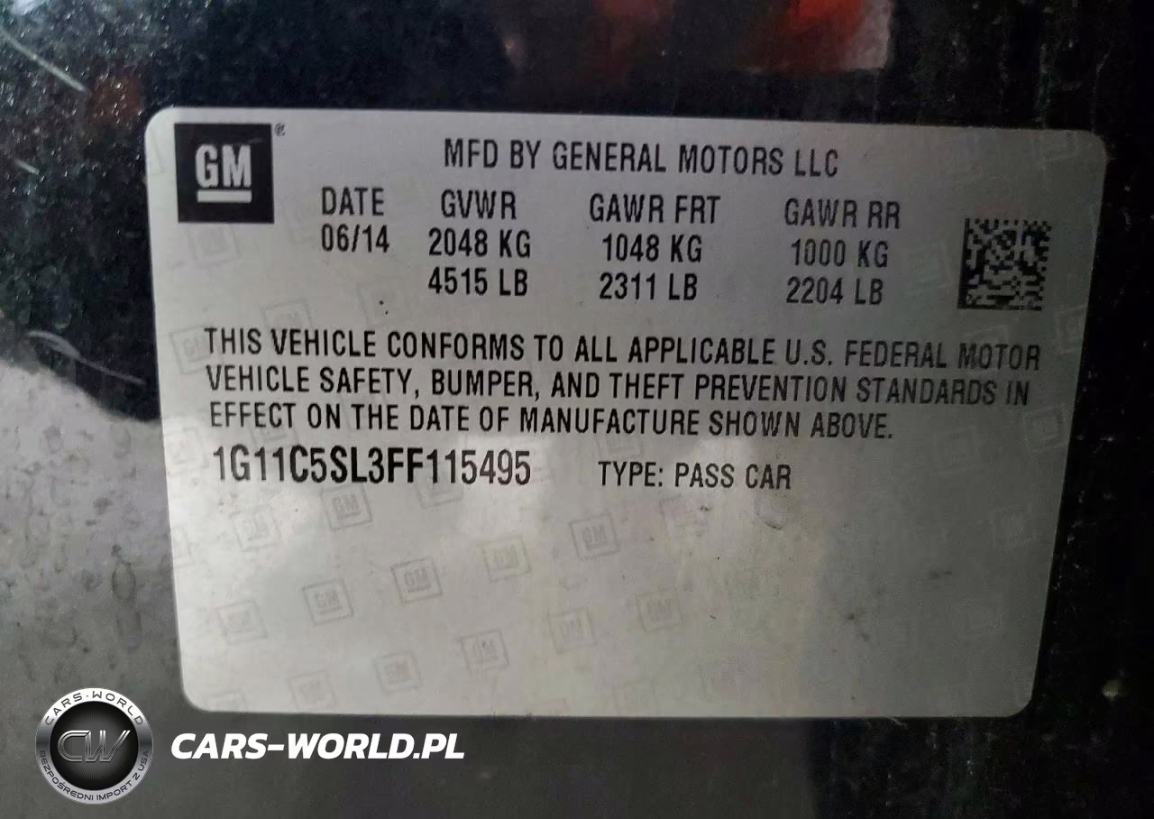 2015 Chevrolet Malibu 1Lt VIN:1G11C5SL3FF115495 - 12