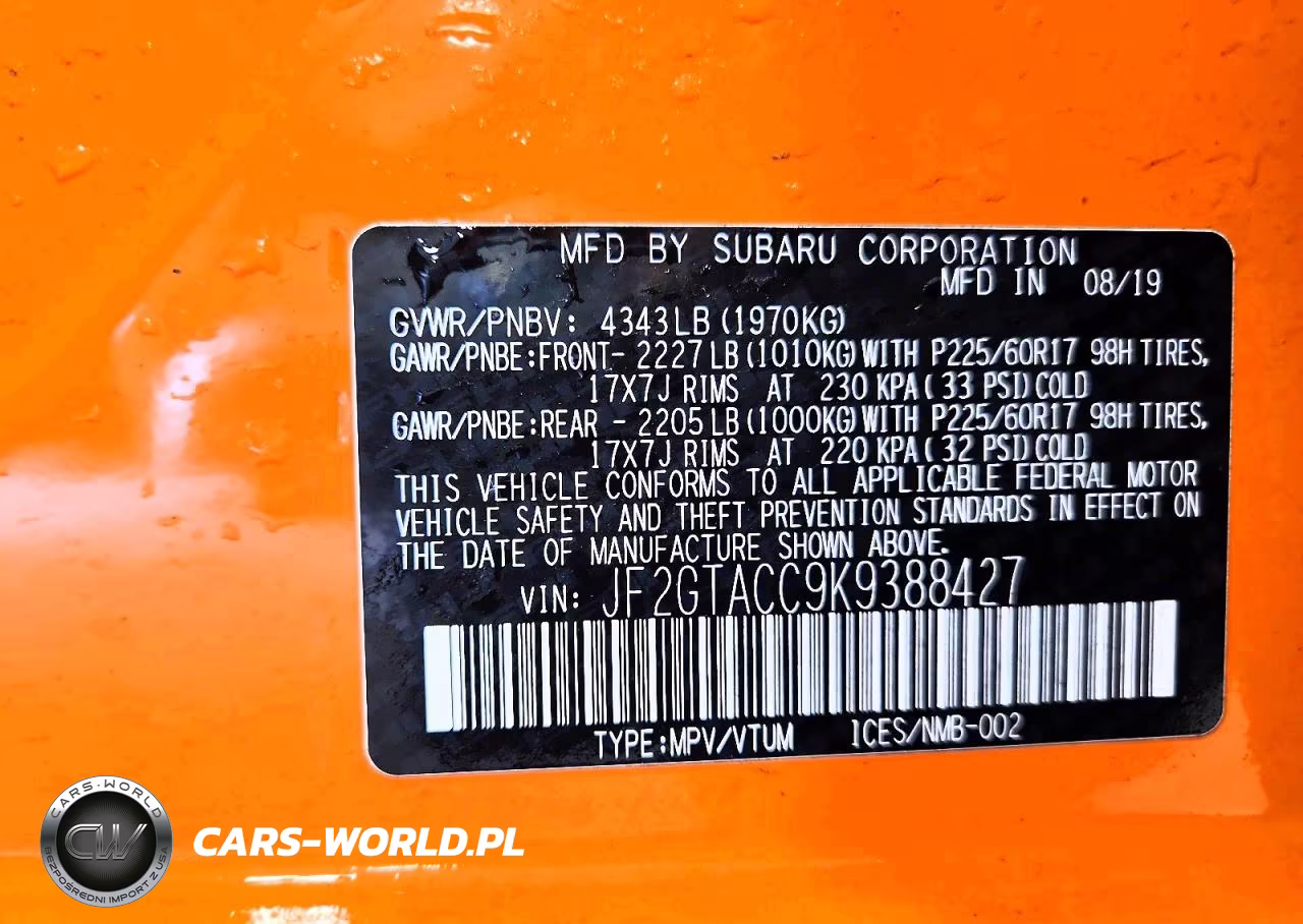 2019 Subaru Crosstrek Premium VIN:JF2GTACC9K9388427 - 13