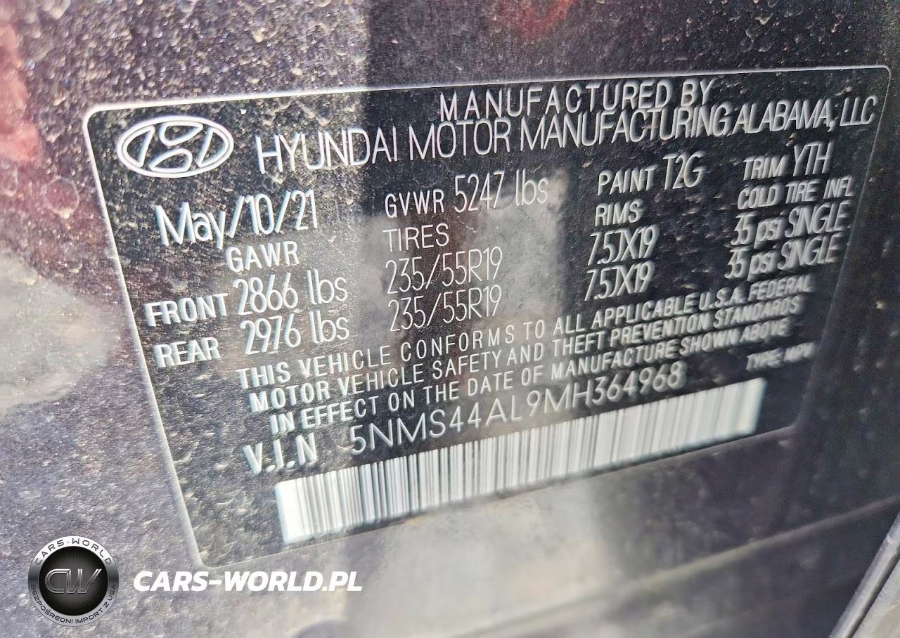 2021 Hyundai Santa Fe Limited VIN:5NMS44AL9MH364968 - 13