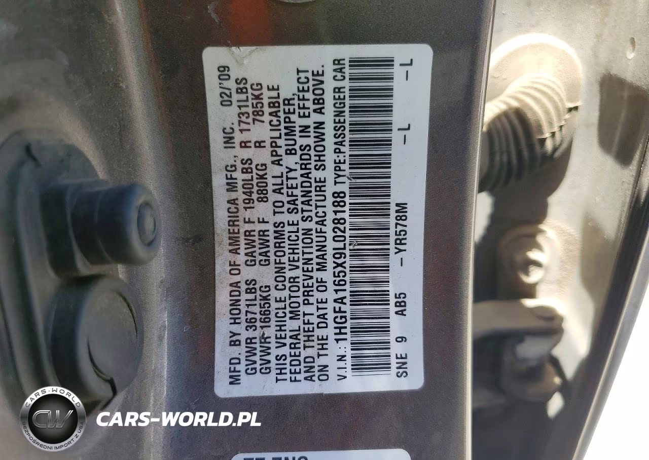 2009 Honda Civic Lx VIN:1HGFA165X9L028188 - 12