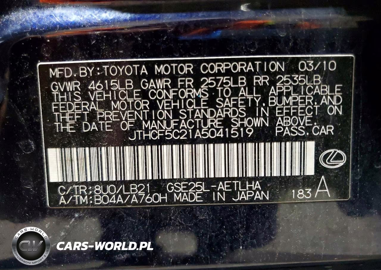 2010 Lexus Is 250 VIN:JTHCF5C21A5041519 - 13