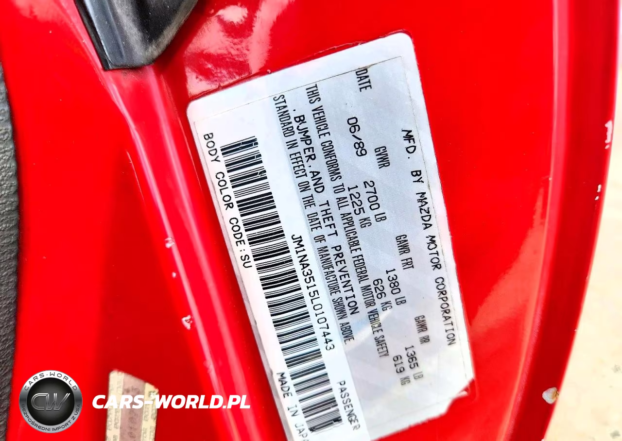 1990 Mazda Mx-5 Miata VIN:JM1NA3515L0107443 - 12