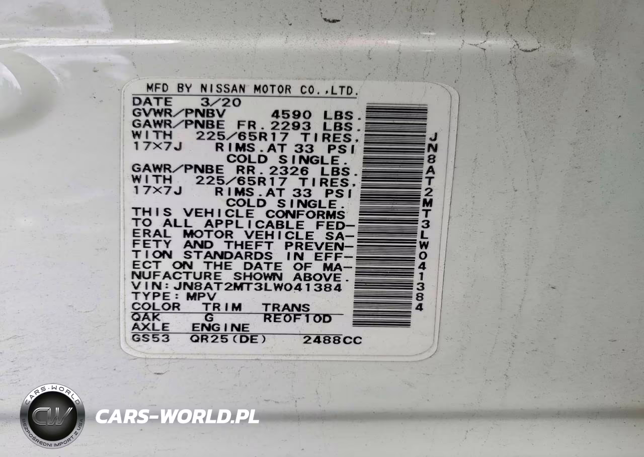 2020 Nissan Rogue Sv VIN:JN8AT2MT3LW041384 - 13