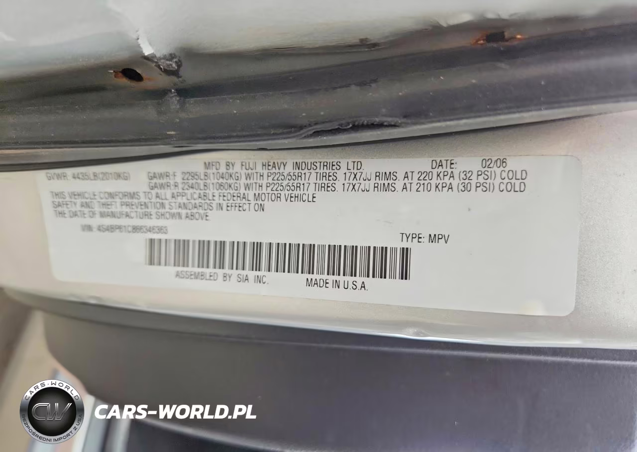 2006 Subaru Legacy Outback 2.5I VIN:4S4BP61C866346363 - 13