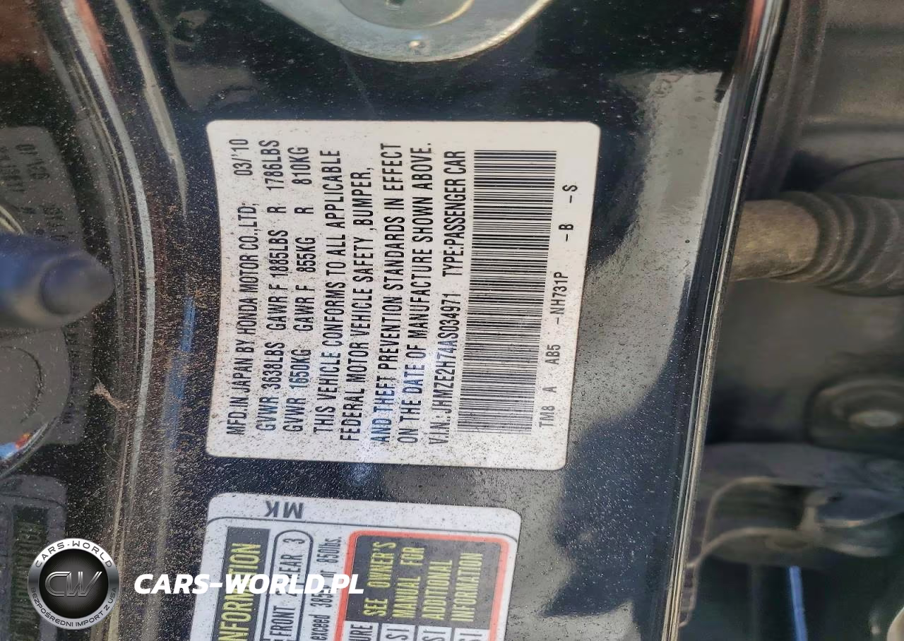 2010 Honda Insight Ex VIN:JHMZE2H74AS034971 - 12