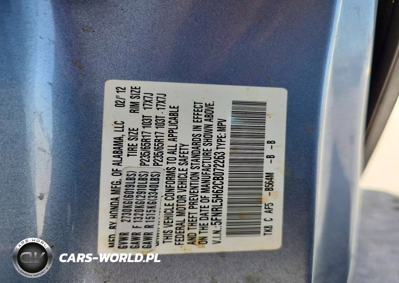 2012 Honda Odyssey Exl VIN:5FNRL5H62CB072263 - 13
