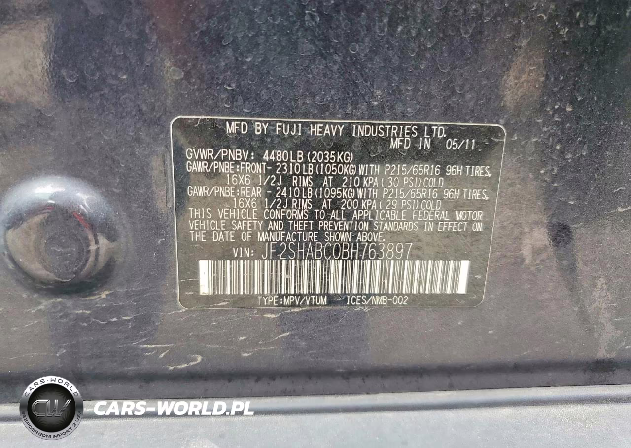 2011 Subaru Forester 2.5X VIN:JF2SHABC0BH763897 - 13