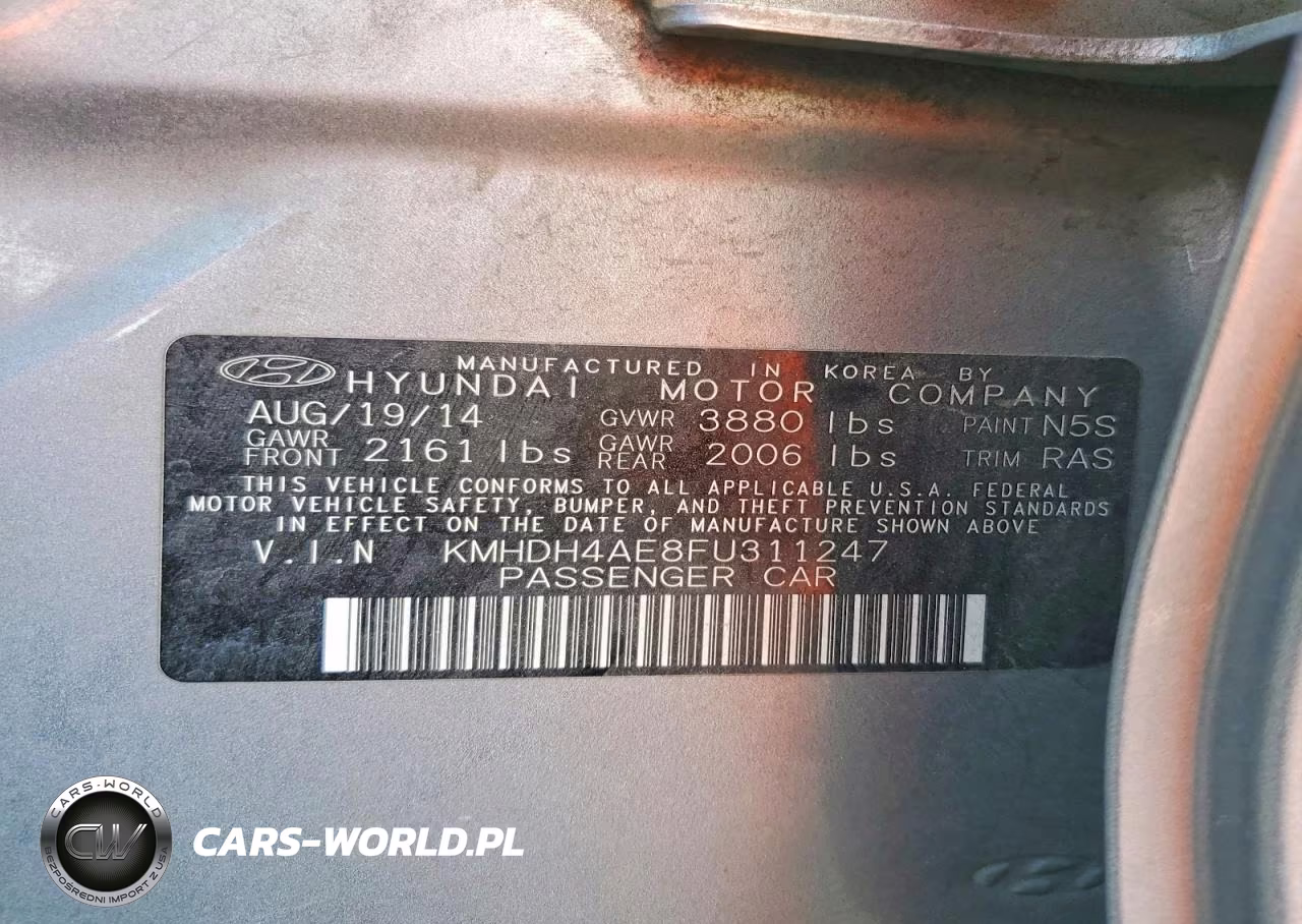 2015 Hyundai Elantra Se VIN:KMHDH4AE8FU311247 - 13
