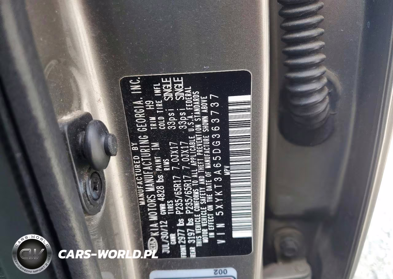 2013 Kia Sorento Lx VIN:5XYKT3A65DG363737 - 12