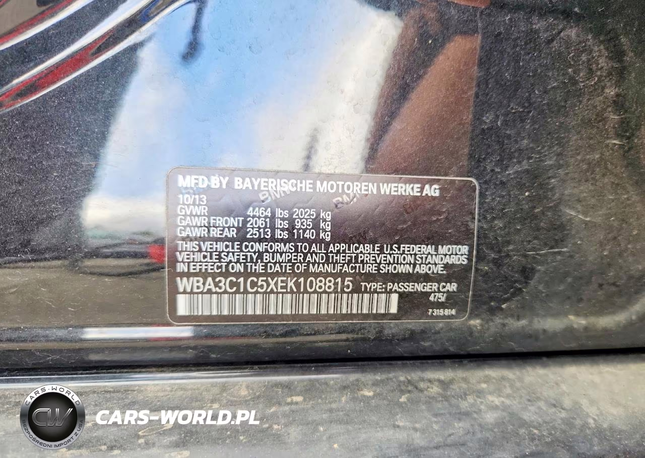 2014 BMW 328 I Sulev VIN:WBA3C1C5XEK108815 - 12