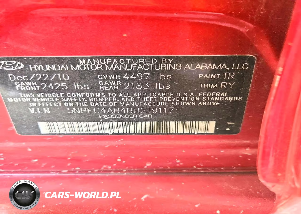 2011 Hyundai Sonata Se 2.0T VIN:5NPEC4AB4BH219117 - 12
