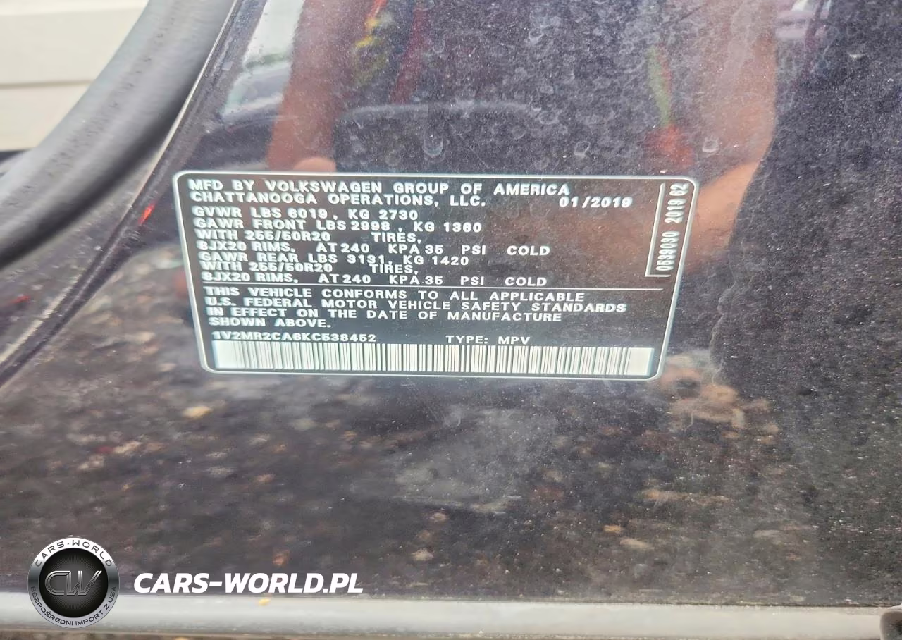 2019 Volkswagen Atlas Sel VIN:1V2MR2CA6KC538452 - 13