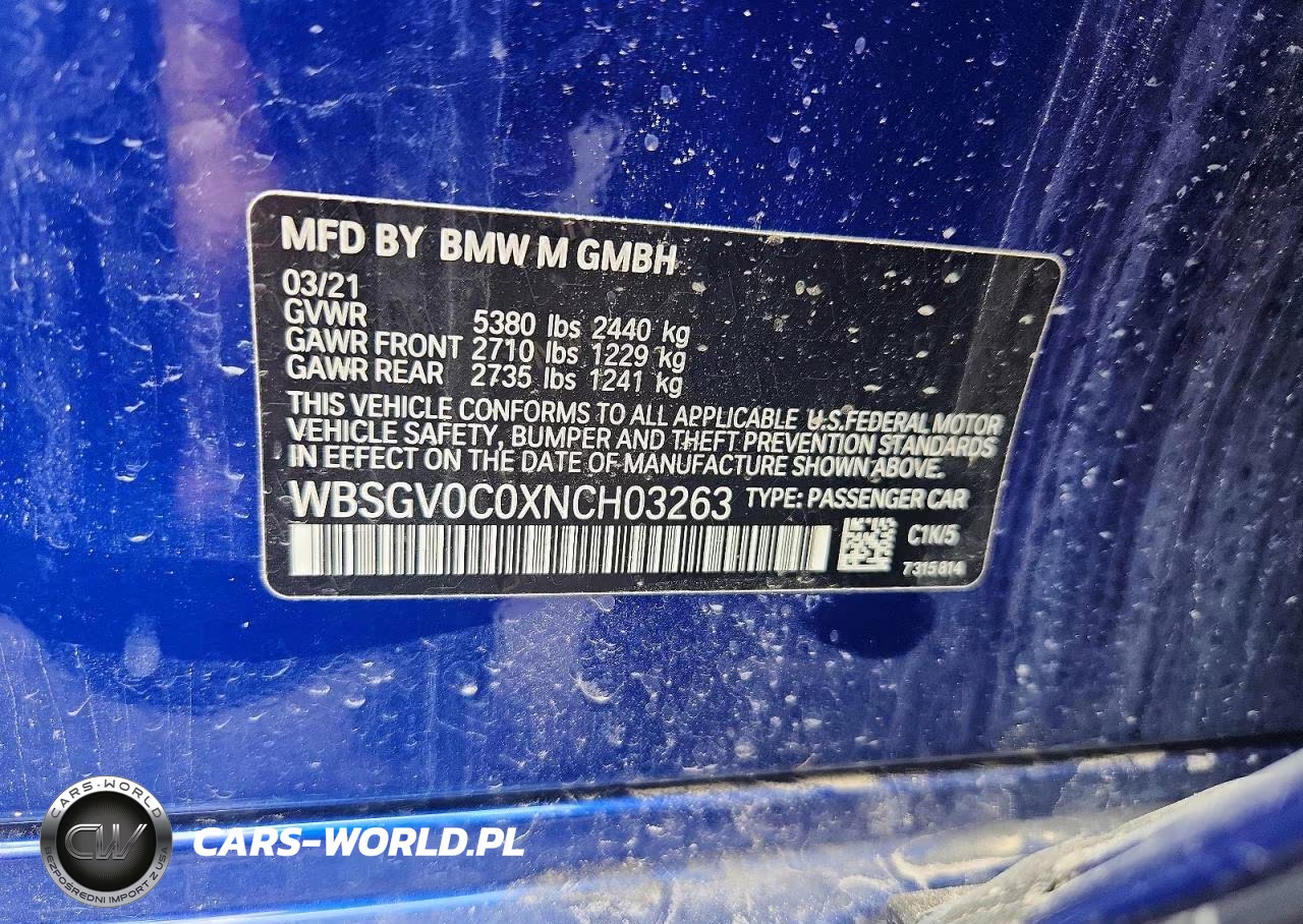 2022 BMW M8 VIN:WBSGV0C0XNCH03263 - 12