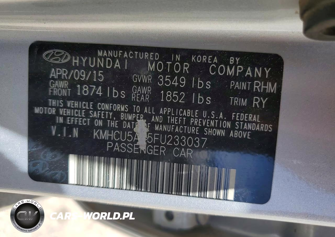 2015 Hyundai Accent Sport VIN:KMHCU5AE5FU233037 - 13