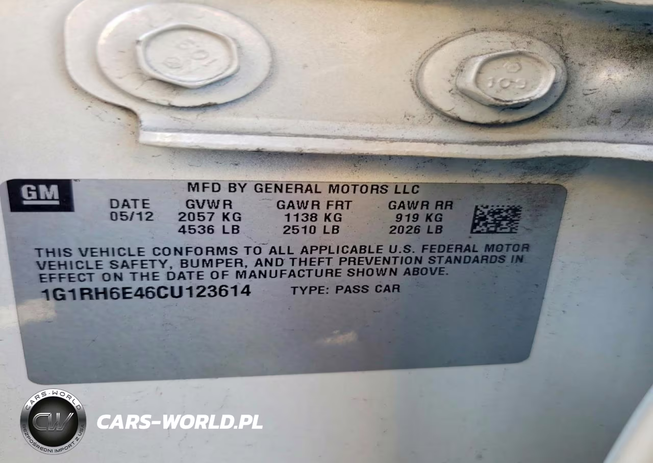 2012 Chevrolet Volt VIN:1G1RH6E46CU123614 - 12
