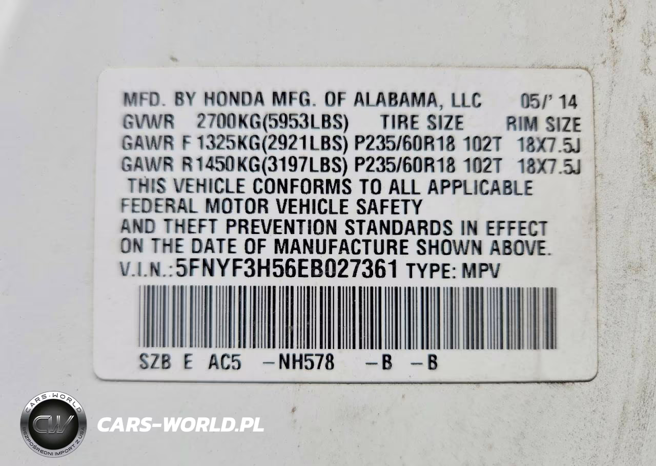 2014 Honda Pilot Exl VIN:5FNYF3H56EB027361 - 13