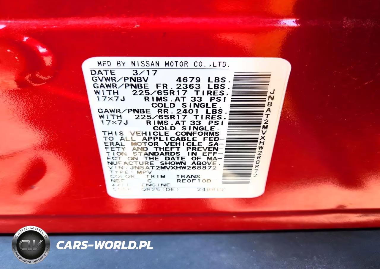 2017 Nissan Rogue Sv VIN:JN8AT2MVXHW268872 - 13