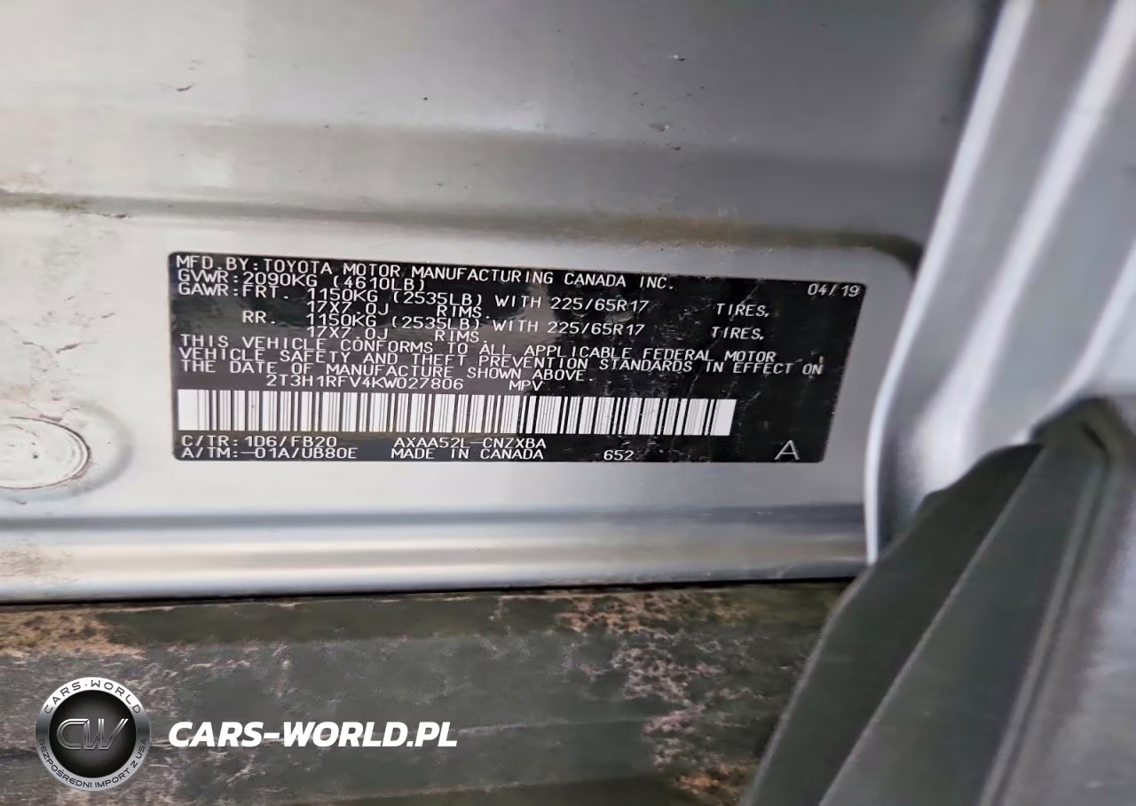 2019 Toyota Rav4 Le VIN:2T3H1RFV4KW027806 - 12